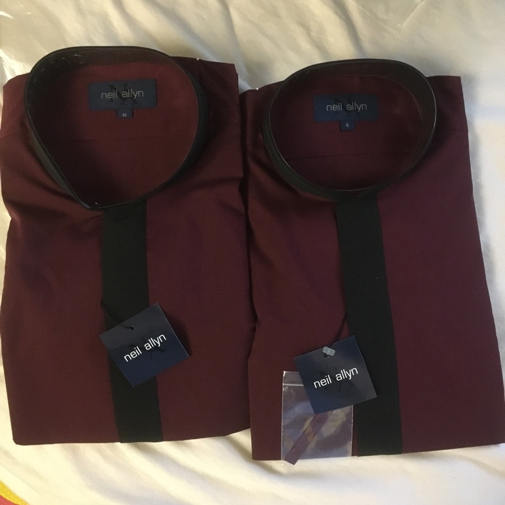 Burgundy and Black Button Down Shirt